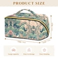 thumbnail image 4 of FORMRS Makeup Bag Travel Cosmetic Organizer for Women Fold Flat Zipper Pouch with Handle, Floral Forest Pattern, 4 of 8