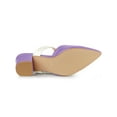 thumbnail image 5 of BLISSFUL STEP Women's Pointy Toe Block Heel Dress Mules Pumps Purple White 5, 5 of 7