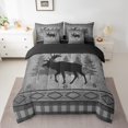 thumbnail image 2 of Castle Fairy Adults Deer Bedding Comforter Set,Geometric Plaid Aztec Full Bedding Set, 2 of 8