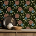 thumbnail image 5 of S4Sassy Decorative Bloom Vine Wallpaper - Green Asian Style Wall Covering, 25" x 360" Self-Adhesive Textured Vinyl Walls Paper, Decorative Wall Wrap, Easy DIY Walls Covering For Bedroom, Living Room, 5 of 9
