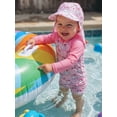 thumbnail image 6 of BemeyourBBs Toddler Baby Girl One Piece Swimsuit Kids Newborn Infant Bathing Suit Mermaid Duck Swimsuits Long Sleeve Rash Guard Half Zipper Swimwear Sunhat Set UPF 50+, 6 of 9