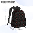 thumbnail image 4 of Haiem Red Poker Lightweight Backpack for School, Classic Basic Water Resistant Casual Daypack for Travel with Bottle Side Pockets, 4 of 8