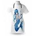 thumbnail image 3 of Anime Apron Manga Cartoon Style Character of a Pisces Girl Horoscope Zodiac Themed Avatar, Unisex Kitchen Bib Apron with Adjustable Neck for Cooking Baking Gardening, Blue and White, by Ambesonne, 3 of 3