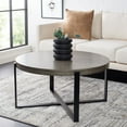 thumbnail image 2 of SAFAVIEH Navya Round Coffee Table, Light Grey Top/Black Legs, 2 of 10