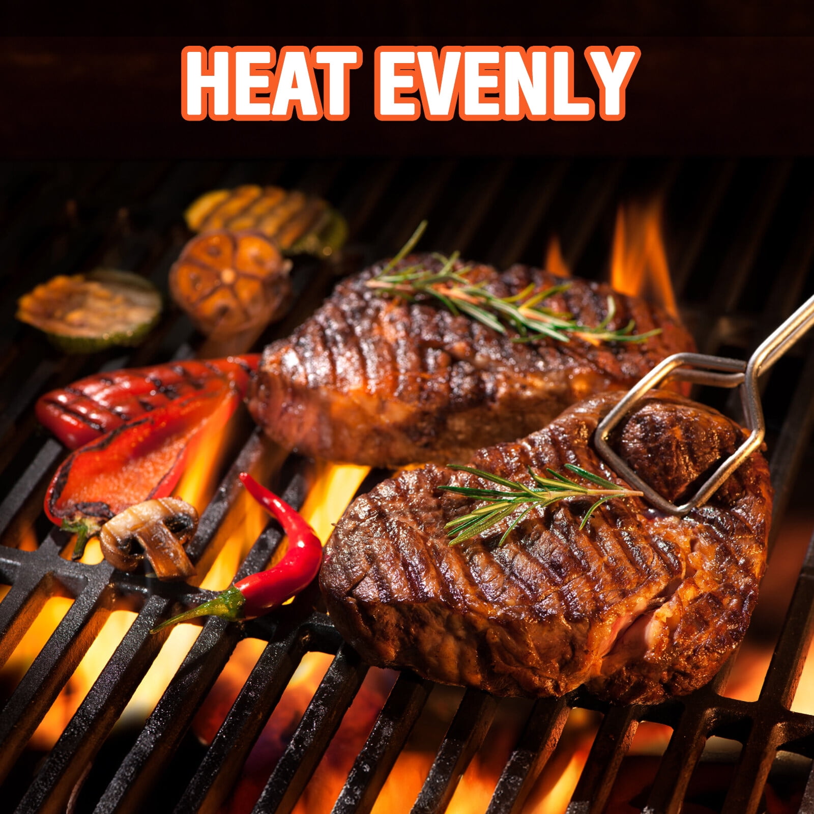 2 Pcs Nonstick 17.5X11-Inch Cast Iron Grill，Grill Grates & Racks,No Rust No Aging, Years of Durability, High Quality