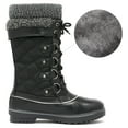 thumbnail image 2 of BURUDANI Women Waterproof Snow Boots Winter Warm Snow Faux Fur Lined Flat Mid Calf Snow Boots BLACK Size 9, 2 of 6