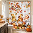thumbnail image 6 of Gnomes Fall Shower Curtains for Bathroom, Maple Leaf Thanksgiving Pumpkins Grey Wood Waterproof Fabric Shower Curtain, Decorative Bathroom Curtain for Bathtub, 72"x72", No Hooks Included, 6 of 9