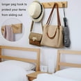 thumbnail image 4 of Coat Rack Wall Mounted,16" Hole to Hole,Coat Hanger Wall Mount with 5 Hooks for Hanging Coats,Hook Rack Peg Rail for Hats,Jacket,Clothes,Towels,Natural, 4 of 4