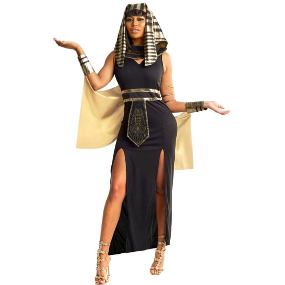 Morph Womens Cleopatra Costume Ladies Egyptian Queen Princess Dress Halloween Halloween Black L