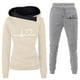 thumbnail image 4 of Gibobby Conjunto de sudadera y pantalones Sudadera con capucha de manga larga y forro polar para mujer con estampado de corazones, incluida la parte superior (GY1,M), 4 of 5