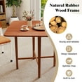 thumbnail image 3 of Resenkos Space-Saving Foldable Dining Table for 4 with Wooden Legs, Walnut, 3 of 8