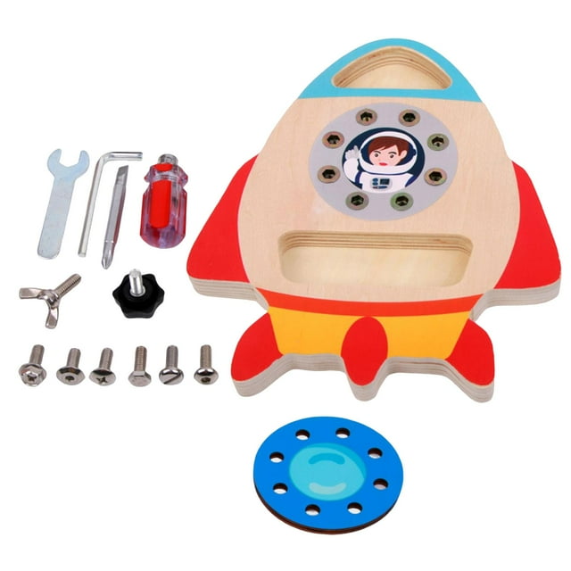 Tablero de destornillador de madera,Habilidades motoras del tablero del destornillador de madera,Tuercas Tornillo Pernos Montessori Juguete Bloque de madera Juguete,Destornillador Tablero Yotijar Tablero de destornillador de madera