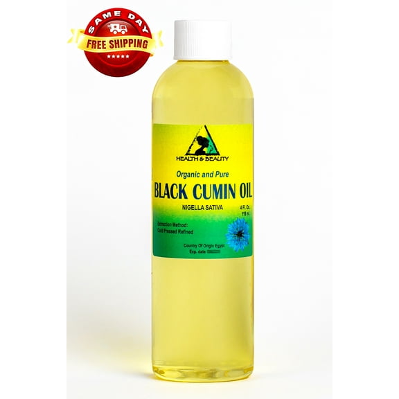Black Cumin Seed Oil Refined Organic Carrier Cold Pressed Fresh 100% Pure 4 oz