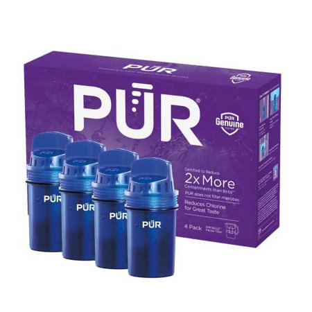 PUR Water Pitcher Replacement Filter, 4 Pack, Blue