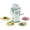 Green, variant on Keai Manual Rotary Vegetable Cutter with 10 Stainless Steel Blades, Suction Cup Base and Safety Handle, Removable Washable Food Chopper for Kitchen Slicing Cheese Grating