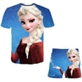 thumbnail image 1 of Verano niños Frozen 2 conjuntos de camisetas de manga corta pantalones cortos Elsa Anna princesa niños niñas dibujos animados Casual Disney disfraces Outfits11T Gao Jinjia LED, 1 of 2