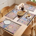 thumbnail image 5 of Bunny Gnomes Easter Placemats Set of 8 Eggs Brown Checkered Farmhouse Place Mats Indoor Wipeable Table Mats Washable Cloth Dining Table Placemats for Kitchen Holiday Party Home Decor 13x19 Inch, 5 of 9
