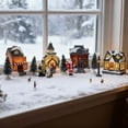thumbnail image 5 of 12 Pcs Christmas Village Sets with LED Lighted Houses and Figurines, Resin Winter Village Display for Xmas Town Scene Desktop Table Indoor Room Decor, 5 of 9
