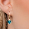 thumbnail image 3 of Gem Stone King 14K Yellow Gold London Blue Topaz Earrings for Women | 4.30 Cttw | Gemstone November Birthstone | Heart Shape 8MM, 3 of 6