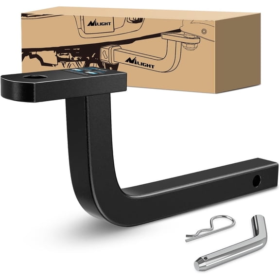 Nilight Trailer Hitch Ball Mount with 1/2" Hitch Pin Clip Fits 1-1/4 Inch Receiver 3,500 lbs 3/4 Inch Hole 5 Inch Rise