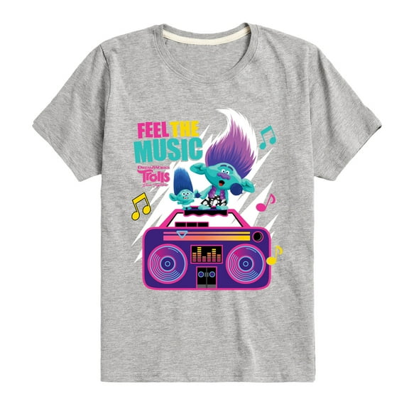 Trolls - Band Together - Feel The Music - Toddler and Youth Short Sleeve Graphic T-Shirt