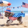 thumbnail image 4 of Ensemble de Tenue pour Chat de la Fête de l'Indépendance avec Chapeau et Jupe, Vêtements pour Animaux Rouges, Blancs et Bleus pour la Fête du 4 Juillet, Vêtement de Fête à Imprimé Étoiles pour Chats et Petits Animaux, 4 of 6