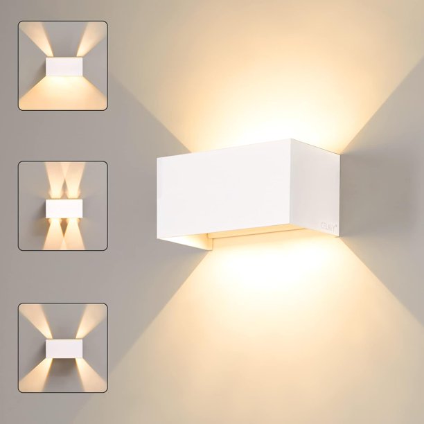 Aplique de pared LED para interior y exterior, IP65, resistente al agua, para interior y exterior, moderno aplique de pared para dormitorio, sala de estar, entrada, iluminación ajustable de