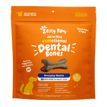 Zesty Paws Multifunctional Dental Bones for Dogs, 30 Small Dry Bones for Dogs 12-25 lbs