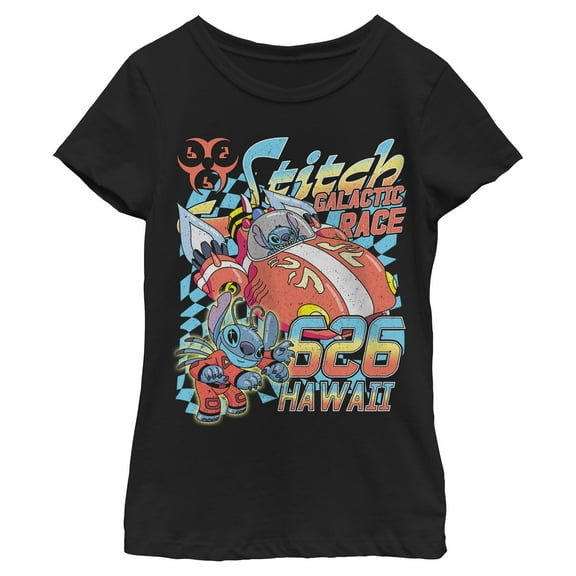 Girls Lilo & Stitch Hawaiian Galactic Race T Shirt