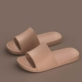 thumbnail image 2 of XUNKUSGA Shower Shoes Women Soft Non-Slip Mens Slippers Lightweight Cushion Sole House Slippers for Men Classic Soild Color Comfortable Cloud Slides for Women 5.5-10.5 Brown, 2 of 6