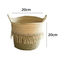 thumbnail image 6 of Seagrass Wicker Basket Flower Pot Folding Basket Storage Basket Decoration Storage Case,B,Wicker Straw, 6 of 6