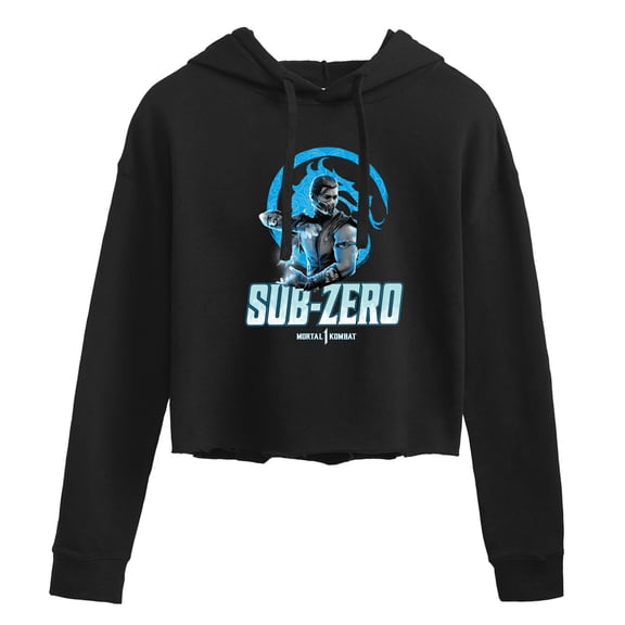 Mortal Kombat - Sub Zero Mk1 - Juniors Cropped Pullover Hoodie