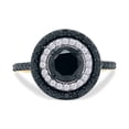 thumbnail image 3 of AFFY Black &White Natural Diamond Double Frame Ring in 10k Yellow Gold (1.5 Cttw), 3 of 6