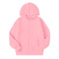 thumbnail image 5 of Resicozy Girls Zip-up Hoodie Light Jackets with Pockets, Long Sleeve Sweatshirt for Kids, Fashion Casual Youth Fall Clothes 2-13 Years Light pink 100, 5 of 9