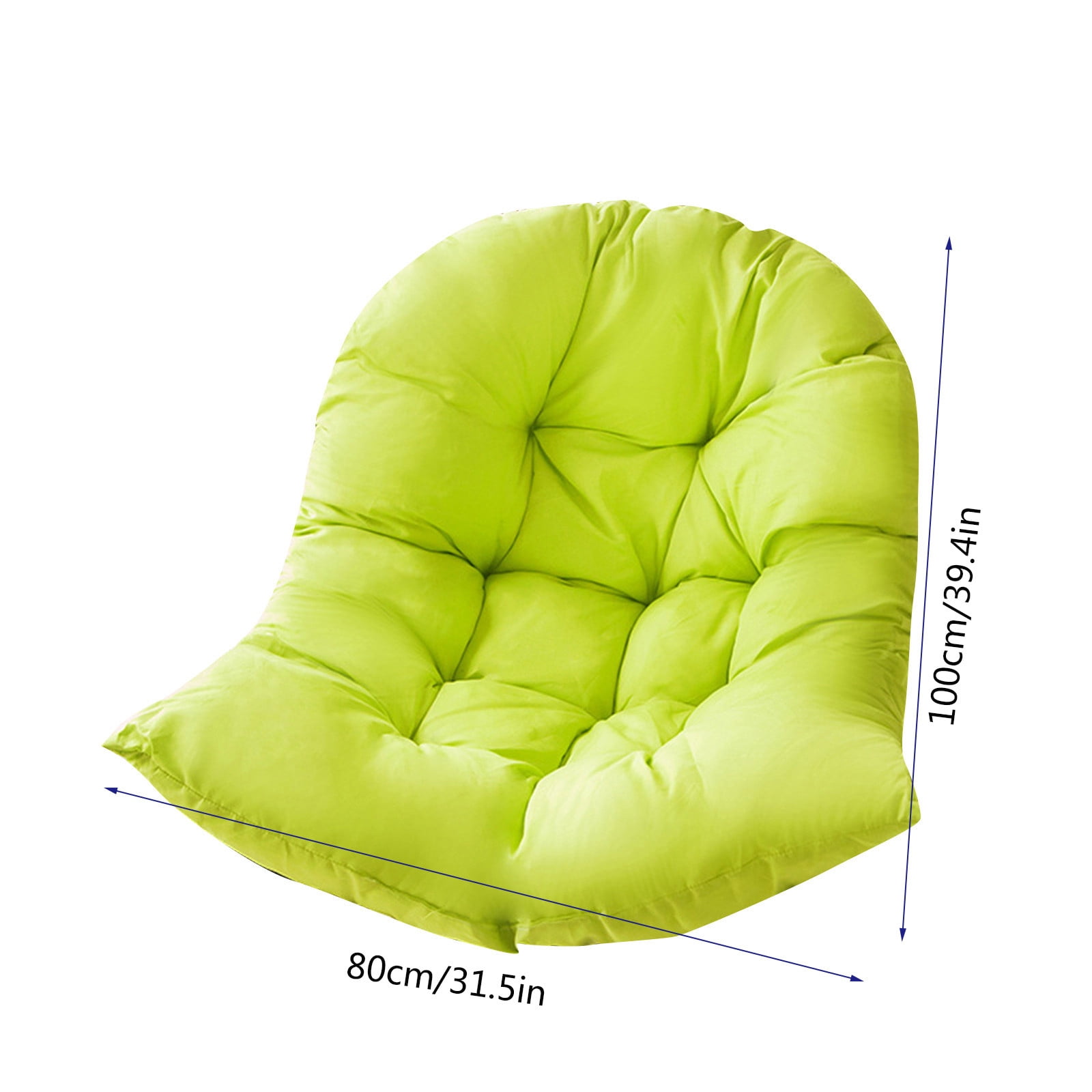 Outdoor Egg Chair Cushion replacement,Thickened Patio Chair Cushions,Soft High Elasticity PP Cotton Hanging Basket Chair Cushion,NonSlip Garden Hanging Swing Chair Seat Cover(31.5x39.4 Inch,Green)