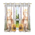 thumbnail image 2 of Little Cat Sunflowers Lavender Butterfly Blackout Curtains Thermal Insulation 63 inch Grommet for Bedroom Living Room Bathroom Kitchen Windows 2 Pack, 2 of 6