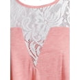 thumbnail image 3 of Tallas grandes de encaje Sheer Se superponen la parte superior del tanque Rosegal Camisetas sin mangas de talla grande, 3 of 5