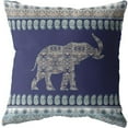 thumbnail image 1 of Coussin en Tissu Éléphant Paisley Intérieur/extérieur en Bleu 26x26, 1 of 4