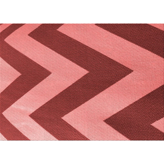 Ahgly Company Machine Washable Indoor Rectangle Transitional Red Area Rugs, 7' x 10'