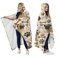 thumbnail image 2 of Wearable Blanket,Pug and Footprint Hooded Wearable Flannel Blanket for Adults & Teens,Winter Poncho Shawl Wrap Cape Cozy Anti-Pill,50"x60", 2 of 5