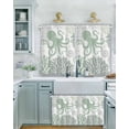 thumbnail image 2 of Green Octopus Short Blackout Curtains 45 Inch Long Coral Shell Ocean Starfish Marine Life Rod Pocket Kitchen Curtains, 2 Panels Thermal Insulated Room Darkening Drapes for Bedroom, 30"W x 45"L, 2 of 5