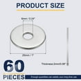 thumbnail image 2 of M6 Flat Washer for Screw, 30Pcs 304 Stainless Steel Washers 6MM ID x 25MM OD x 2MM Thick(Silver Tone), 2 of 6
