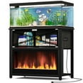thumbnail image 6 of 40-50 Gallon Aquarium Stand with LED Flame Light and Metal Frame -NO HEAT, Fish Tank Stand with Glass Doors, Modern Design Storage Cabinet Hold Up for 700LBS, Black, 6 of 10