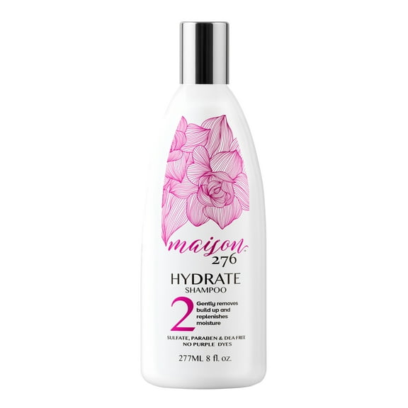 Maison 276 HYDRATE Shampoo for Grey & Silver Hair – Deep Hydration, Gentle Cleanse, No Purple Dyes, Plant-Based Care for Naturally Grey Hair, Sulfate-Free, 8 oz