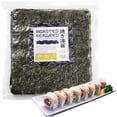 thumbnail image 1 of 100 Full Sheet Roasted Seaweed Sheets for Sushi Rolls - Japanese Nori Sheets For Sushi, California Roll, Onigiri, Musubi, Maki, Bento, Dried Seaweed Snack - Full Sheets of Yaki Nori, 1 of 5