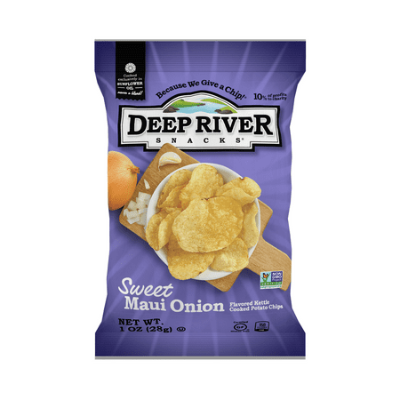 (Price/Case)Deep River Snacks 17776 Kettle Potato Chip Sweet Maui Onion 80-1