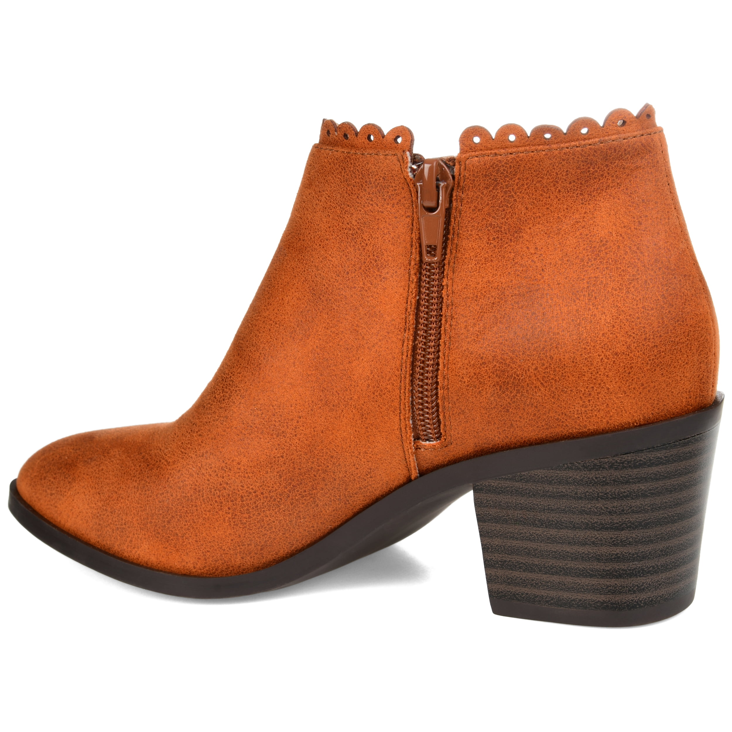 Journee Womens Tessa Inside Zip Stacked Heel Booties