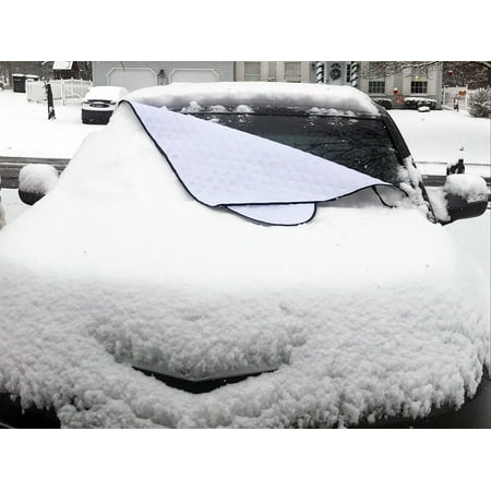 Premium Snow Windshield Cover by Glare Guard | Car Windshield Snow Cover for Ice, Sleet, hail & Frost Protection | Universal 80in x 40in frost-guard fits Cars, Trucks & (Best Suv In Snow And Ice 2019)