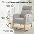 thumbnail image 4 of Sunvasagoo Wingback Rocking Chair with Wood Frame, Fleece/Linen/PU Upholstery, 4 Colors, 4 of 7