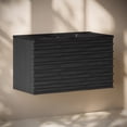 thumbnail image 3 of Cascade 36" Wall-Mounted Bathroom Vanity in Black Oak with Black Sink Top, 3 of 6